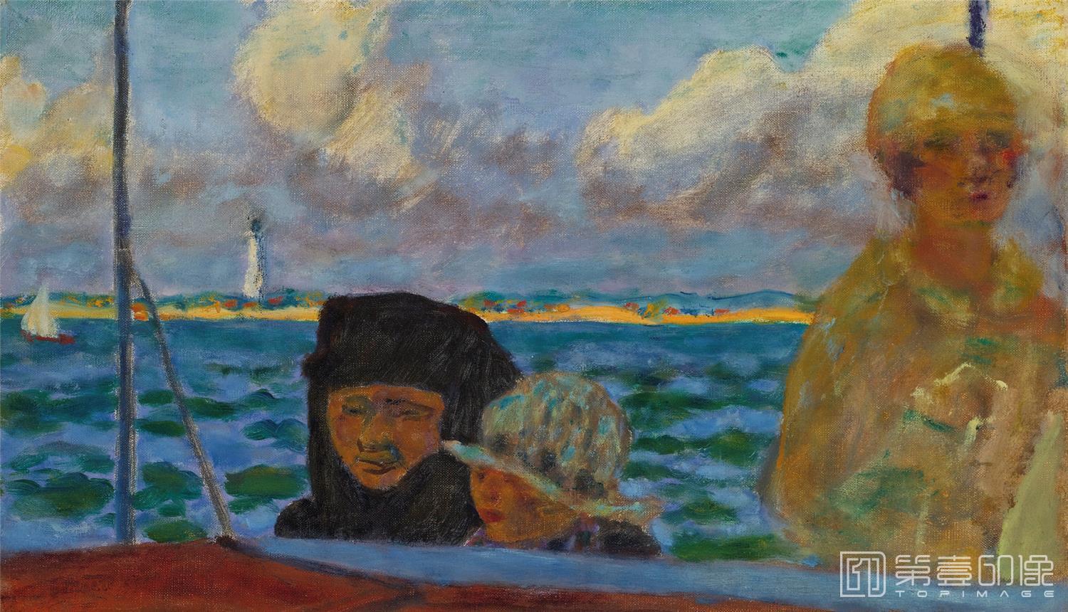 油画-N BATEAU. LA PROMENADE EN MER